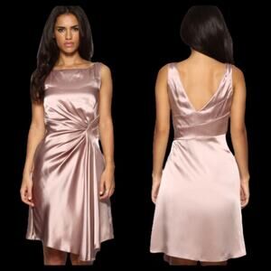karen millen gathered a line satin v back dress US 6 UK 10